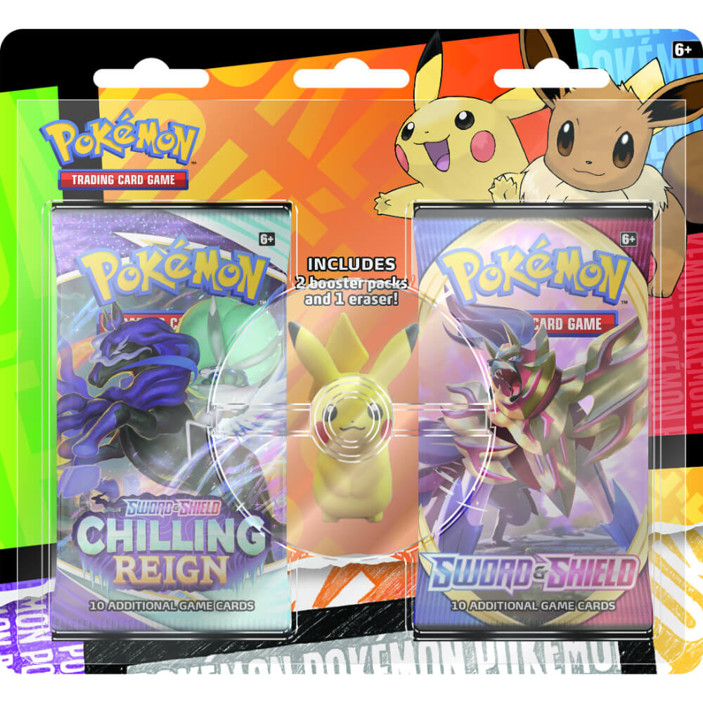 Pokemon Back To School Pikachu Eraser 2 Pack Blister