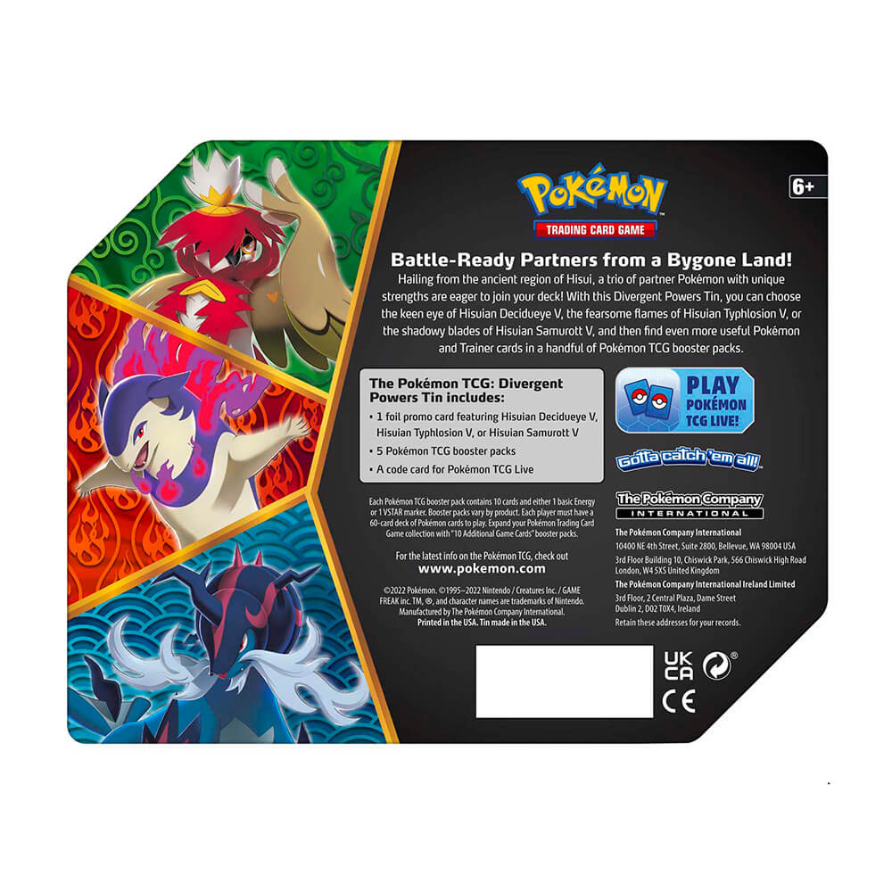 Pokemon TCG Divergent Powers Tin Hisuian Typhlosion V