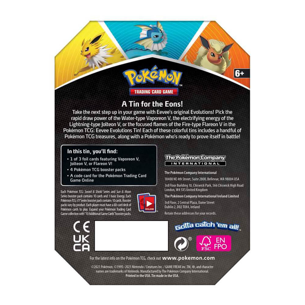 Pokemon TCG: Eevee Evolutions Tin (Flareon) Maziply Toys Pokemon TCG: Eevee Evolutions Tin (Flareon) Maziply Toys