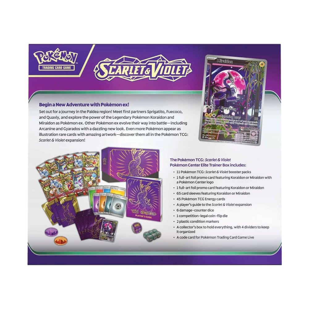 Pokemon TCG Scarlet & Violet Elite Trainer Box (Miraidon) Maziply Toys Pokemon TCG Scarlet & Violet Elite Trainer Box (Miraidon) Maziply Toys