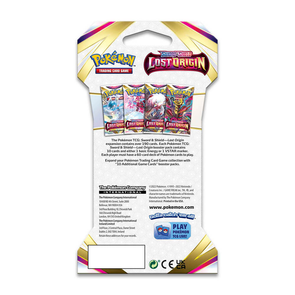 Pokemon TCG Sword & Shield Lost Origin Sleeved Booster Pack (10 Cards) Maziply Toys Pokemon TCG Sword & Shield Lost Origin Sleeved Booster Pack (10 Cards) Maziply Toys