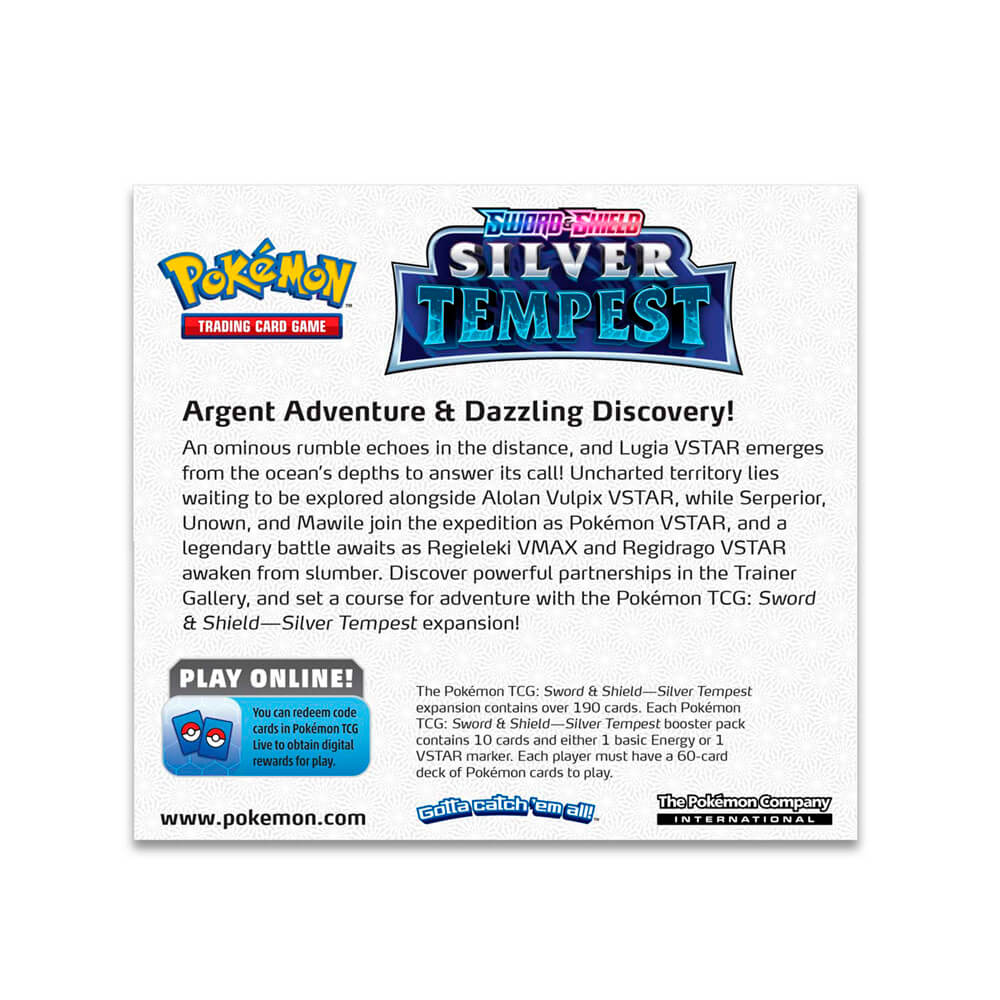 Pokemon TCG Sword & Shield Silver Tempest Booster Box (36 Packs) Maziply Toys Pokemon TCG Sword & Shield Silver Tempest Booster Box (36 Packs) Maziply Toys