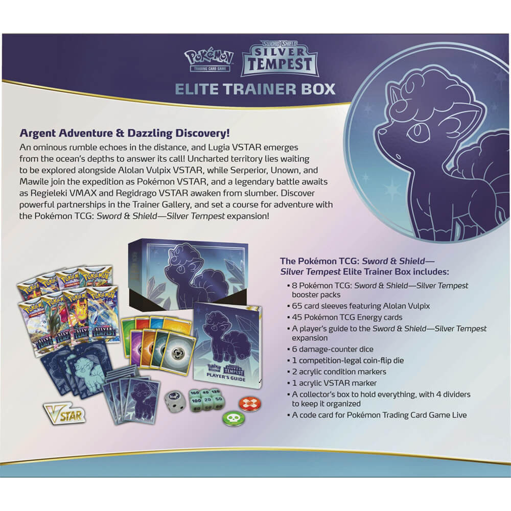 Pokemon TCG Sword & Shield Silver Tempest Elite Trainer Box Maziply Toys Pokemon TCG Sword & Shield Silver Tempest Elite Trainer Box Maziply Toys