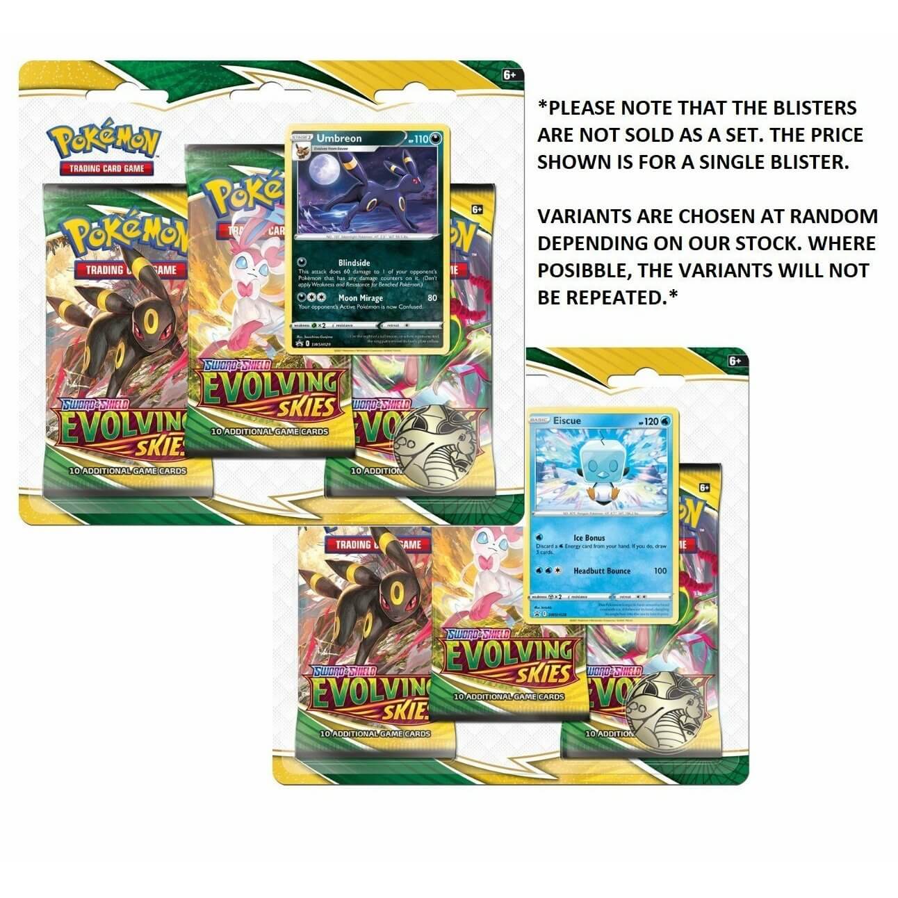 Pokemon TCG: Sword and Shield - Evolving Skies Three Booster Blister Pack