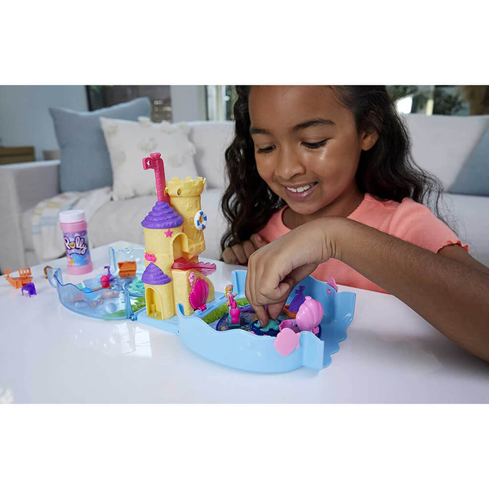 Polly Pocket 2-in-1 Spin 'n Surprise Birthday, Unicorn Toy with 2