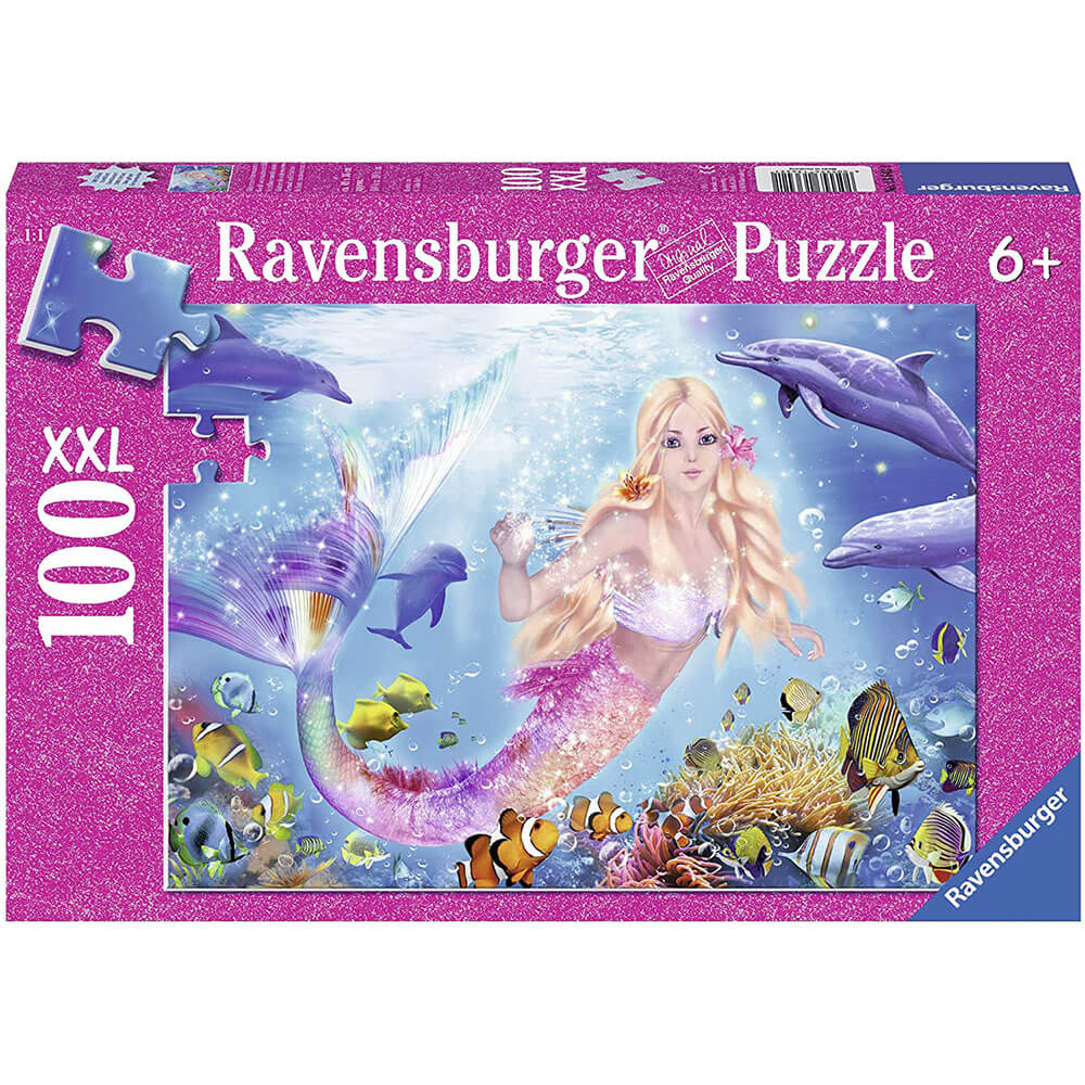 Ravensburger 100 pc Glitter Puzzles - Mermaid & Dolphins
