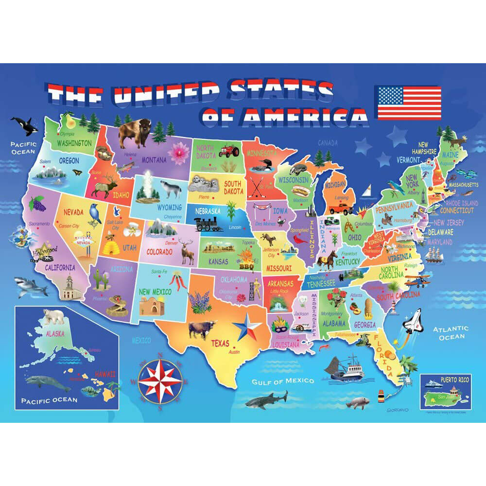 Ravensburger 100 pc Puzzles - USA State Map