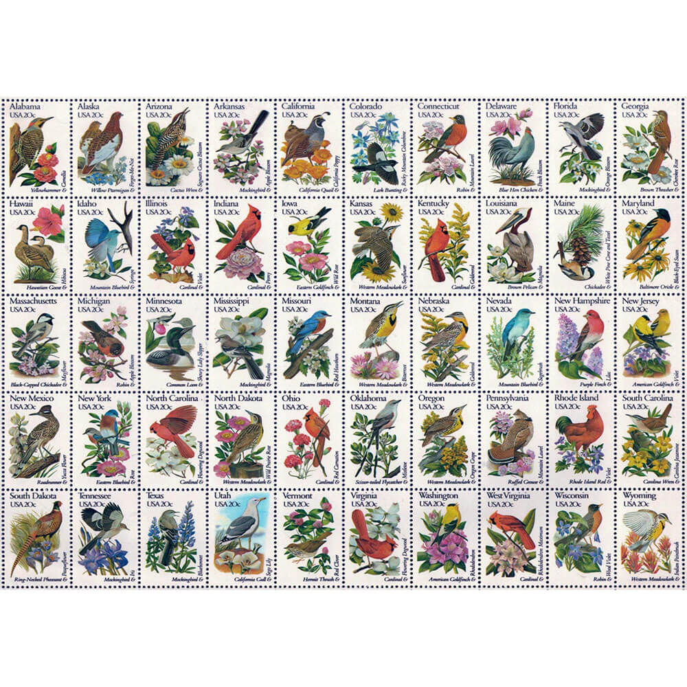 Ravensburger    300 pc Large Format Puzzles - 50 Bird Stamps