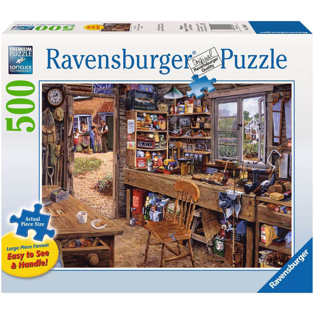 Ravensburger Dad's Shed  500 Piece Large Format Jigsaw Puzzle