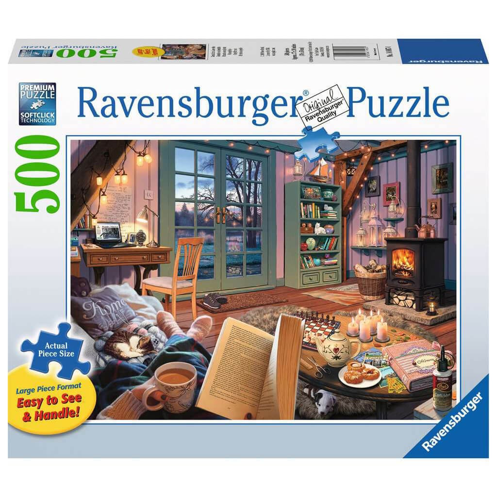 Ravensburger Cozy Wine Terrace 500 Piece Large Format Puzzle