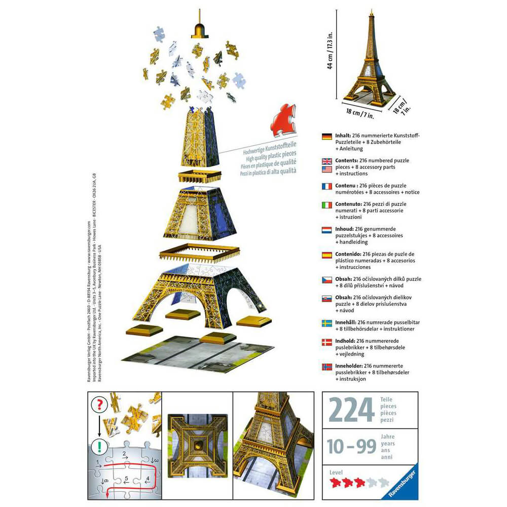 Ravensburger Mini Eiffel Tower 54 Piece 3D Bldg Puzzle
