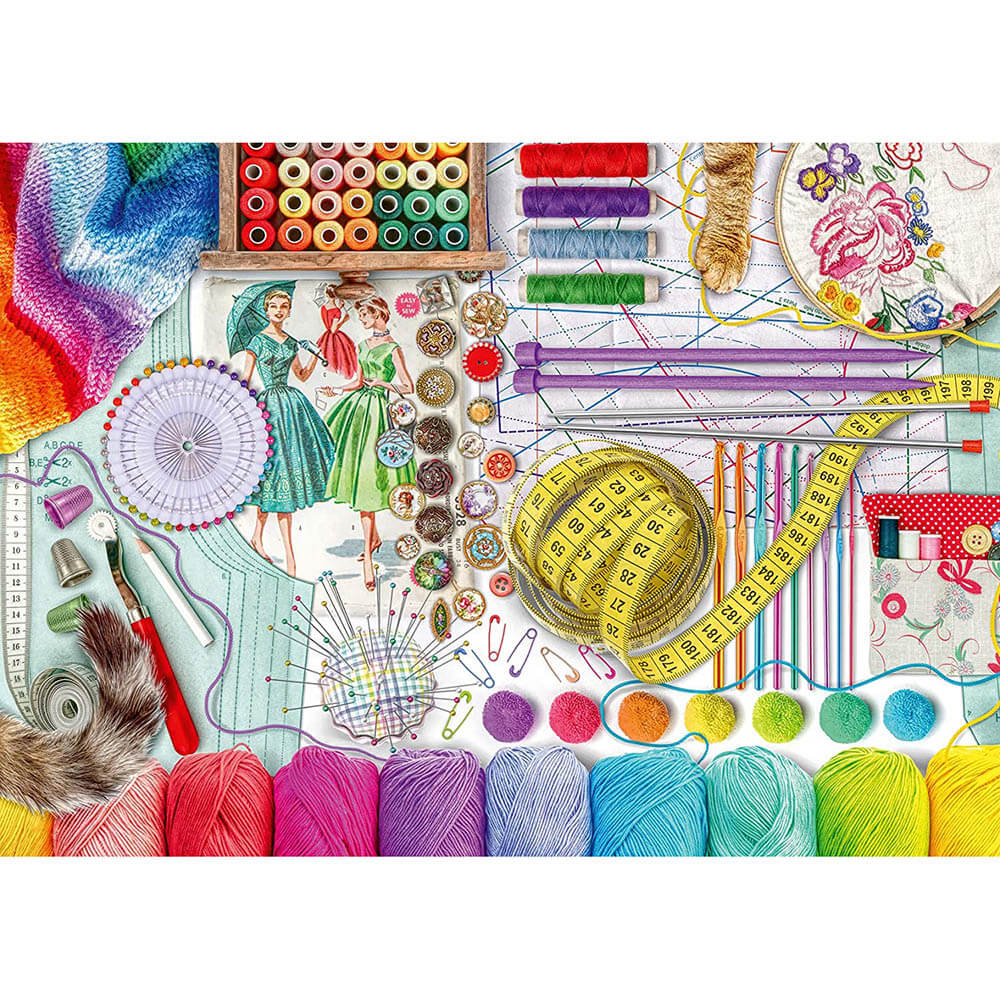 Ravensburger Needlework Station 500 Piece Large Format Puzzle