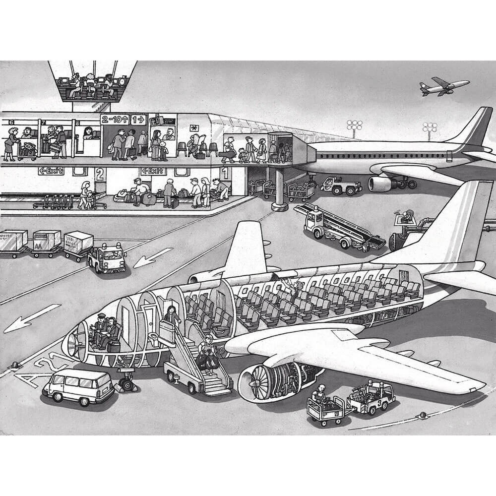 Ravensburger See-Inside Frame Puzzles At the Airport 41 pc Puzzle