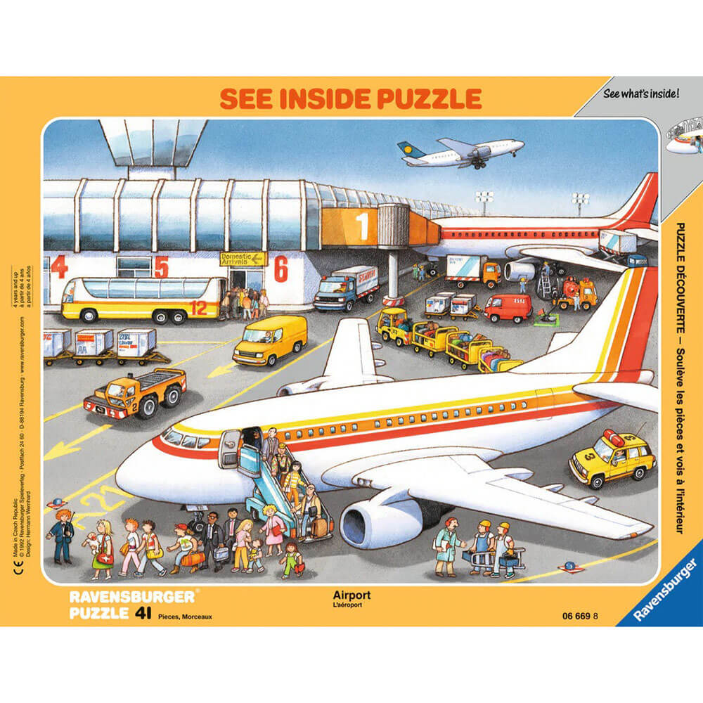 Ravensburger See-Inside Frame Puzzles At the Airport 41 pc Puzzle