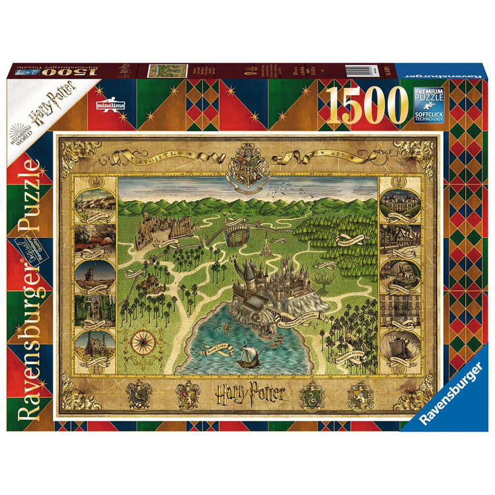 Ravensburger Warner Brothers Hogwarts Map 1500 Piece Jigsaw Puzzle