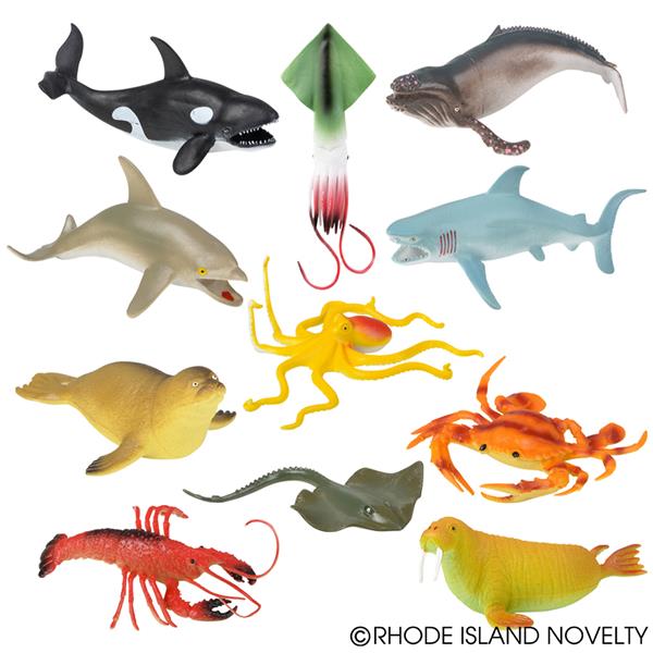 Rhode Island Novelty 11 Piece Mesh Bag Aquatic Animal Set