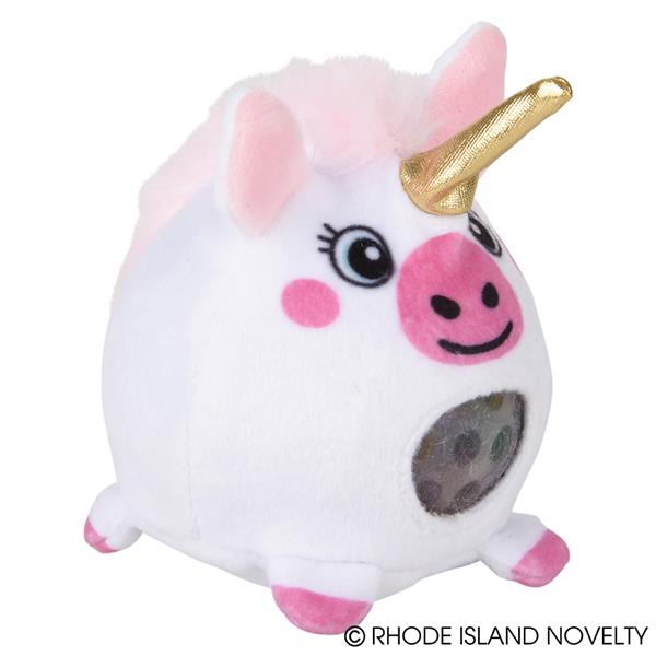 Rhode Island Novelty 2.65" Plush Unicorn Squeezy Bead Ball