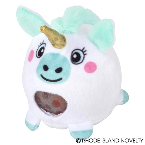 Rhode Island Novelty 2.65" Plush Unicorn Squeezy Bead Ball