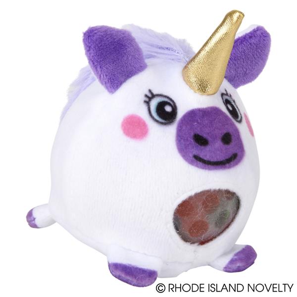 Rhode Island Novelty 2.65" Plush Unicorn Squeezy Bead Ball