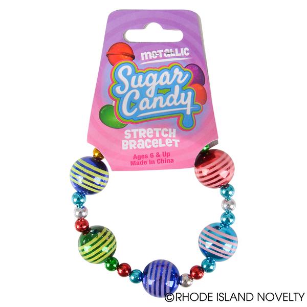 Rhode Island Novelty 7" Metallic Candy Replica Stretch Bracelet