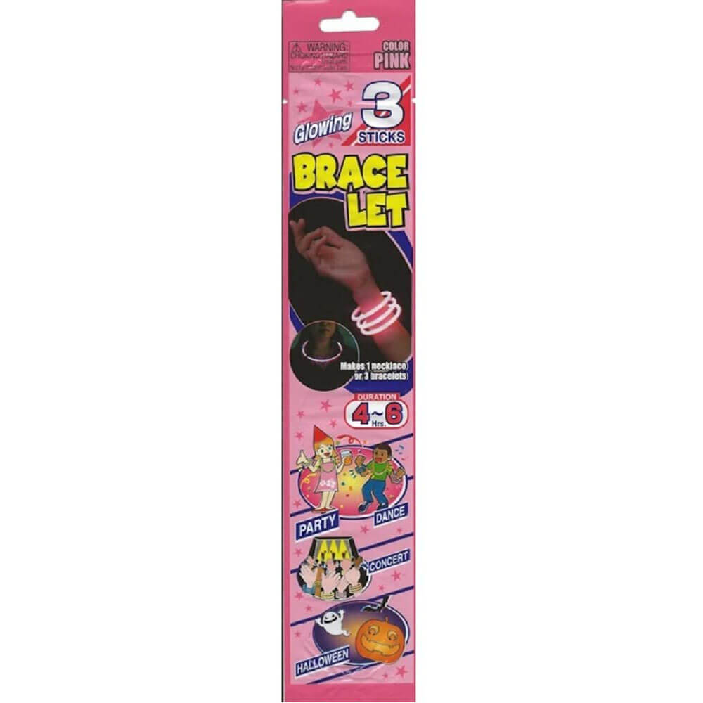 Rubies 8" Pink Glow Bracelet 3-Pack