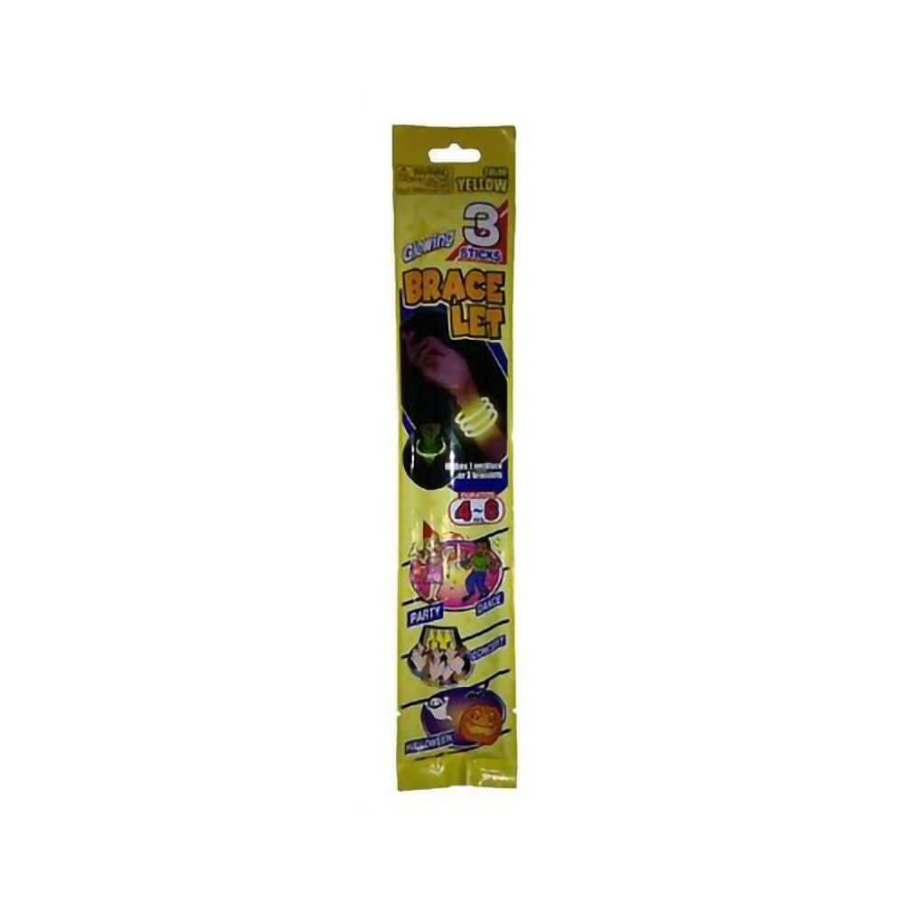 Rubies 8" Yellow Glow Bracelet 3-Pack
