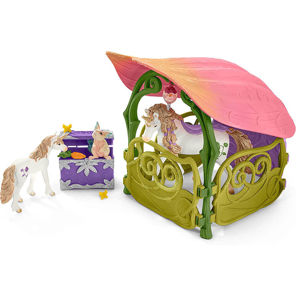 Schleich Bayala Glittering Flower House with Unicorns Lake and Stable Playset