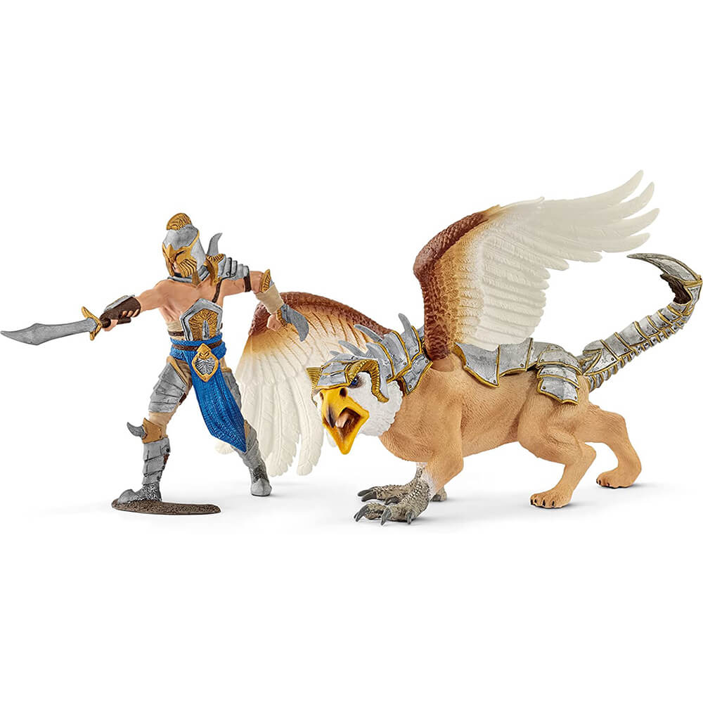 Schleich Eldrador Warrior with Griffin Animal Figure Set