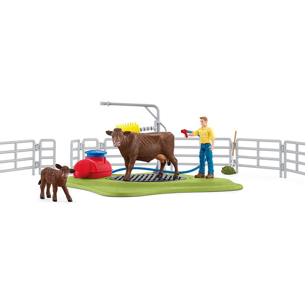 Schleich Farm World Happy Cow Wash Playset