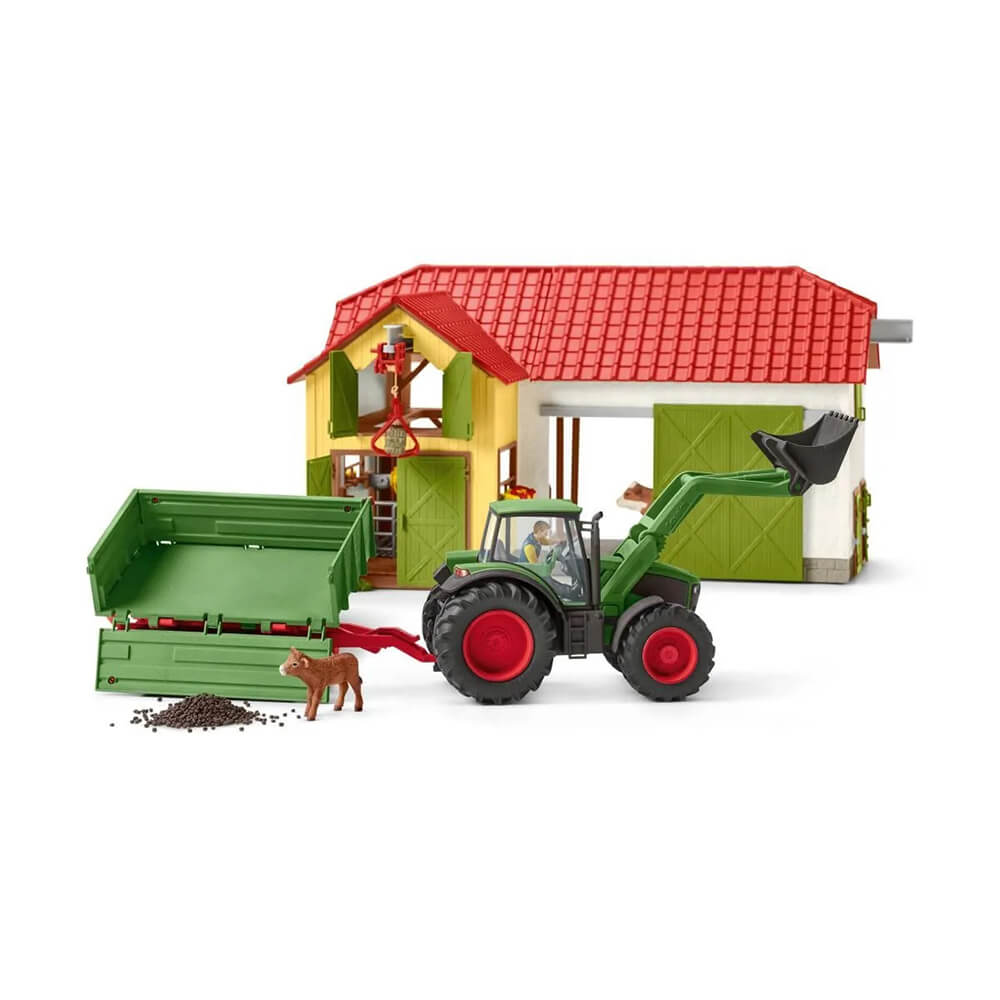 Schleich Farm World Tractor with Trailer Playset