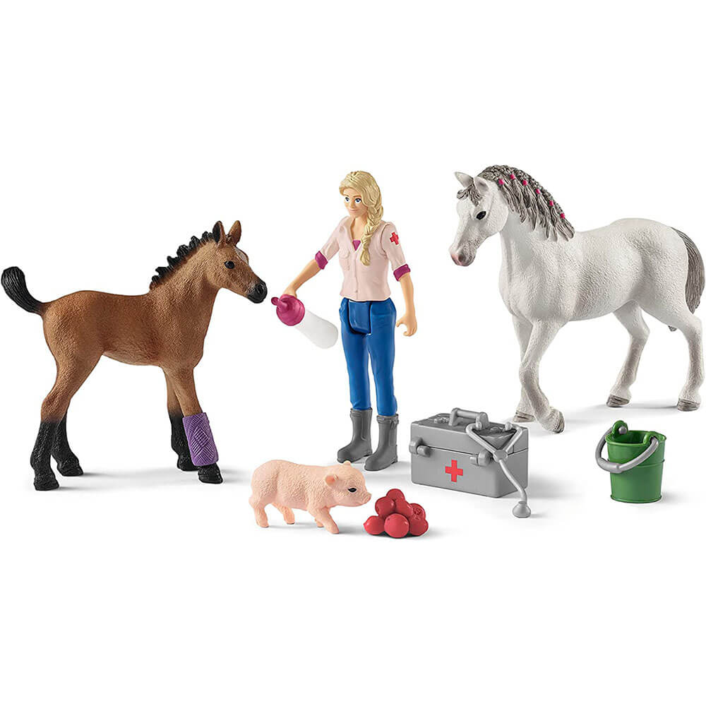 Schleich Farm World Vet Visiting Mare and Foal Playset
