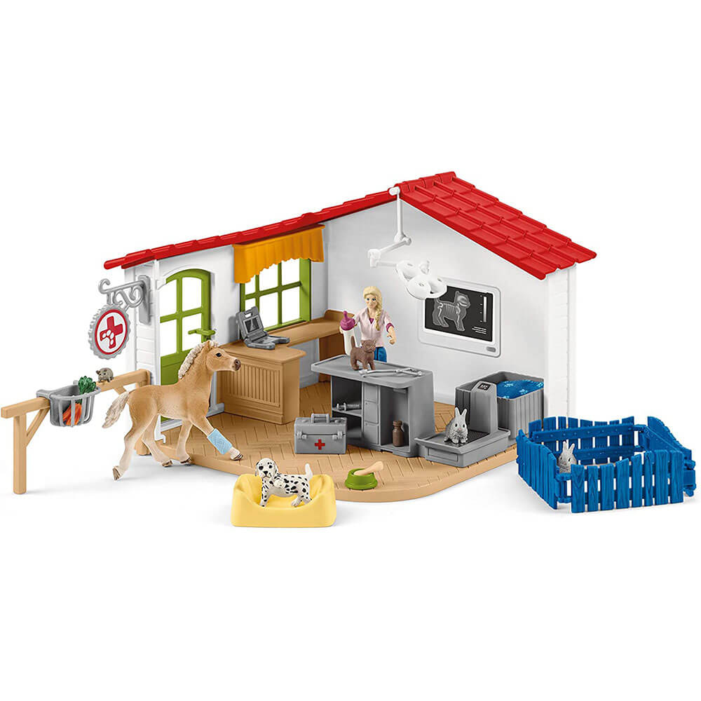 Schleich Farm World Veterinary Practice with Pets Playset
