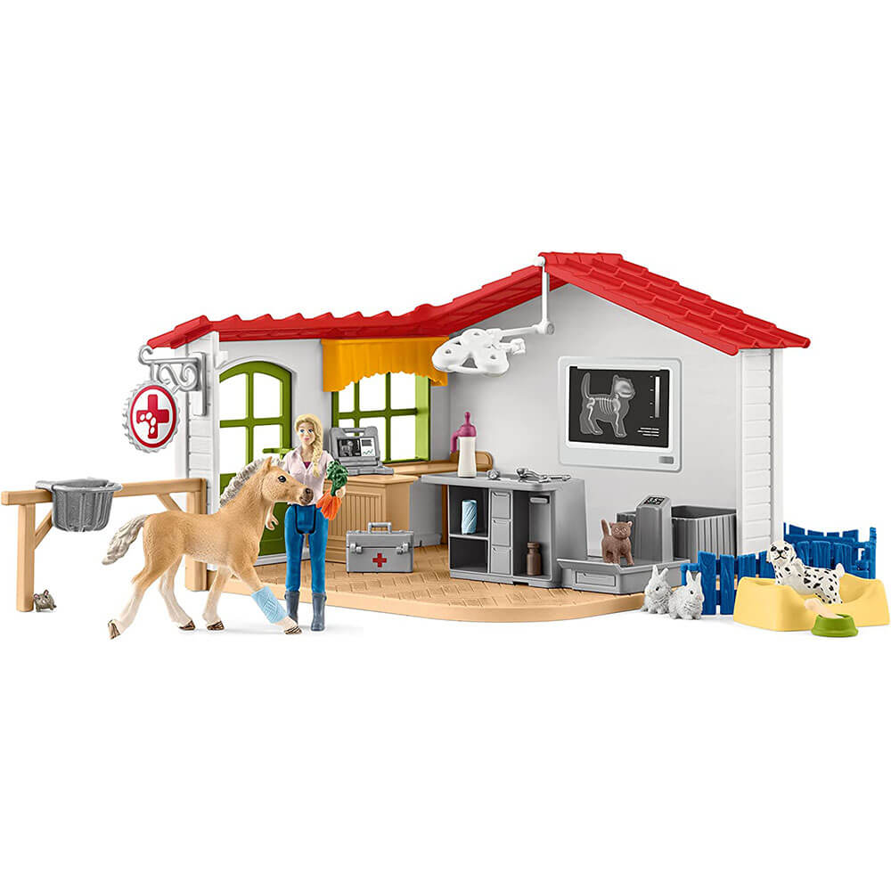 Schleich Farm World Veterinary Practice with Pets Playset