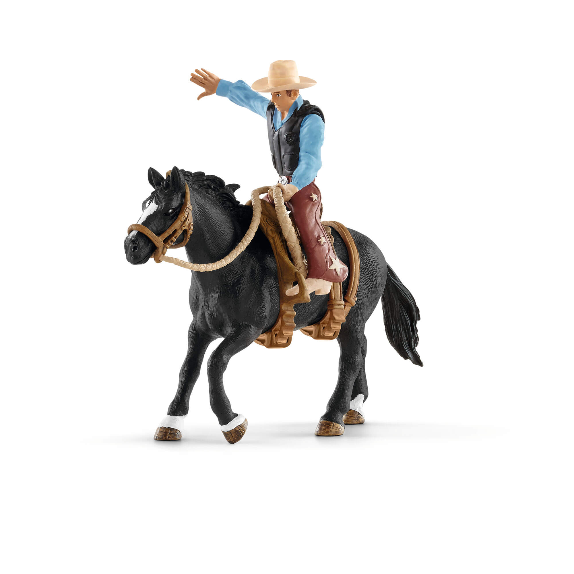 Schleich Farm World Saddle Bronc Riding With Cowboy Play Set