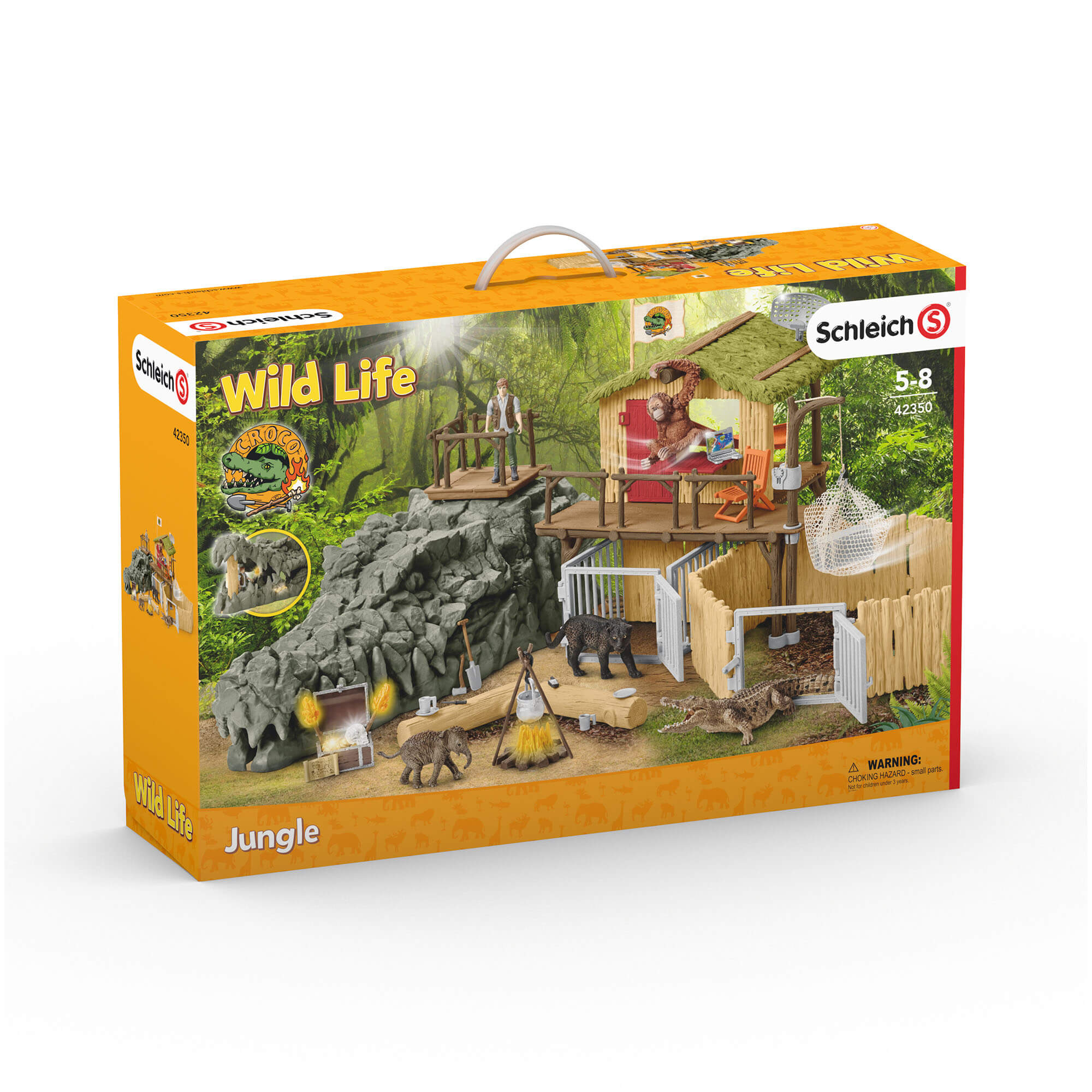 Schleich Wild Life Croco Jungle Research Station Play Set