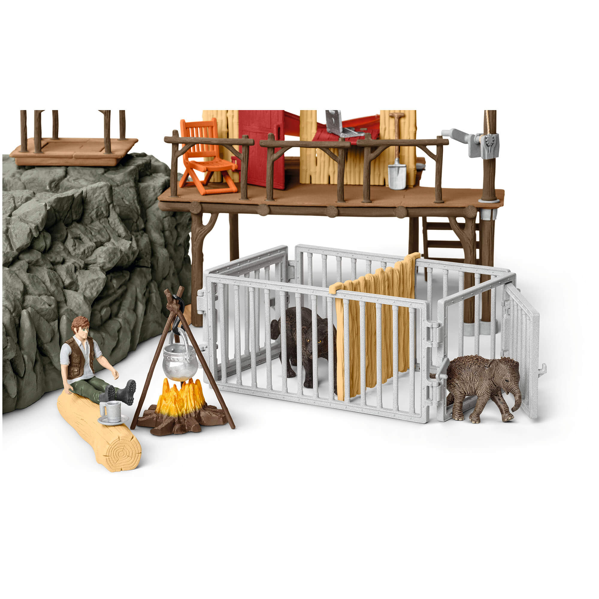 Schleich Wild Life Croco Jungle Research Station Play Set