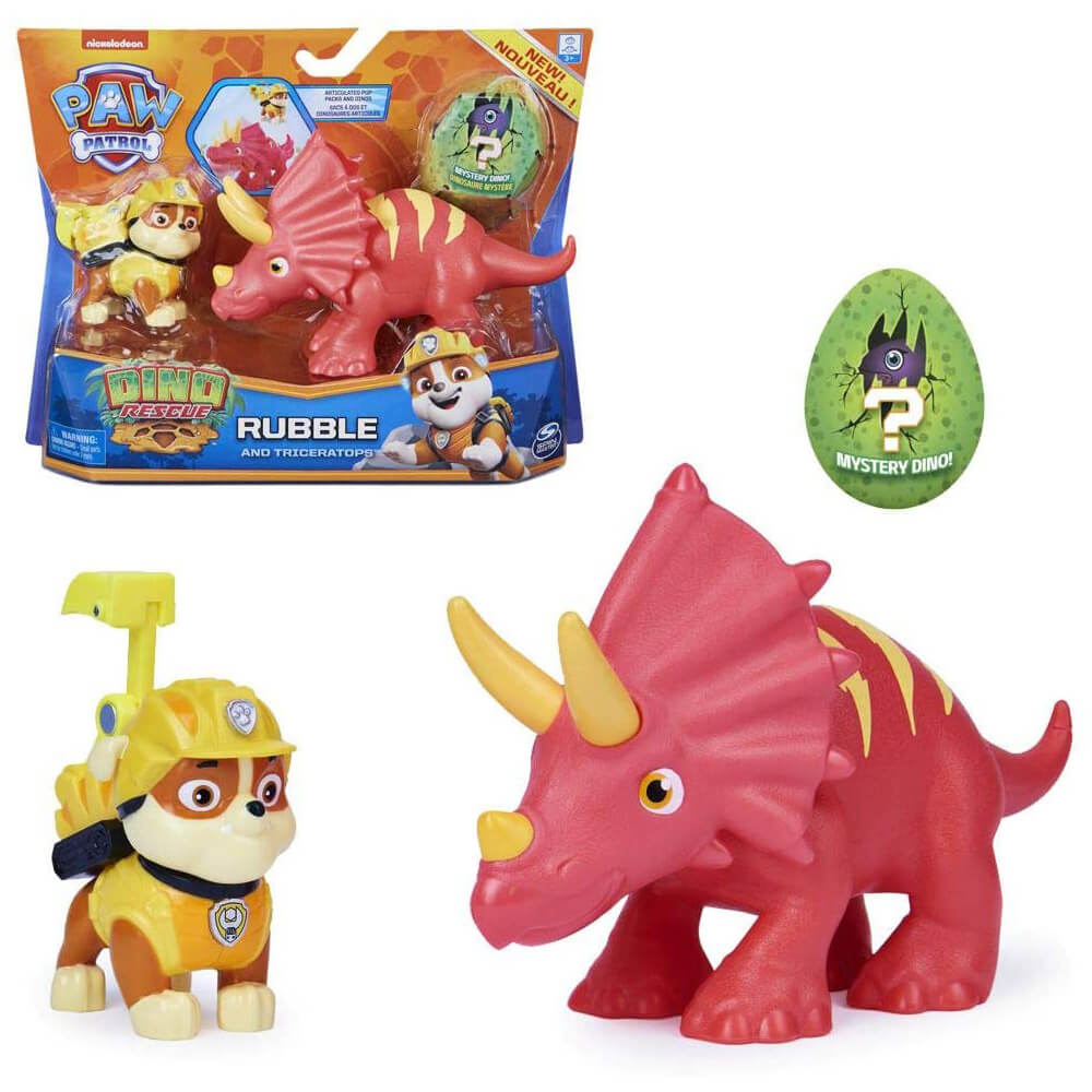 Spin Master PAW Patrol Dino Rescue Rubble and Triceratops Action Figure Set
