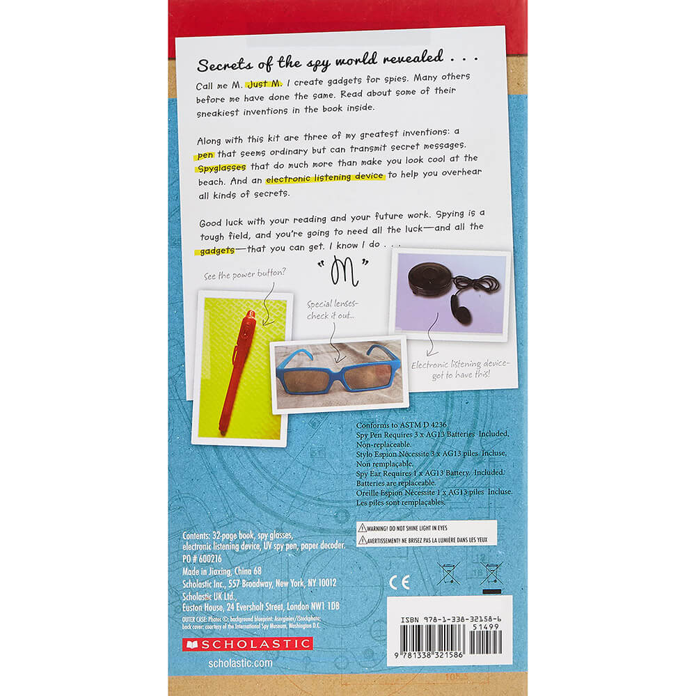 Spy Gadgets Book with Listening Device, Spy Glasses & Spy Pen