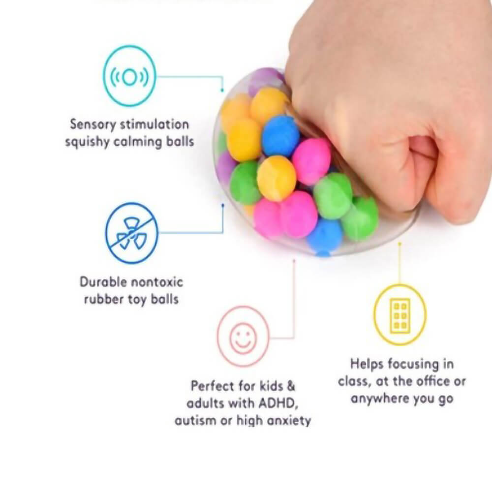 Squish Balls with Beads Fidget (colors and styles may vary)