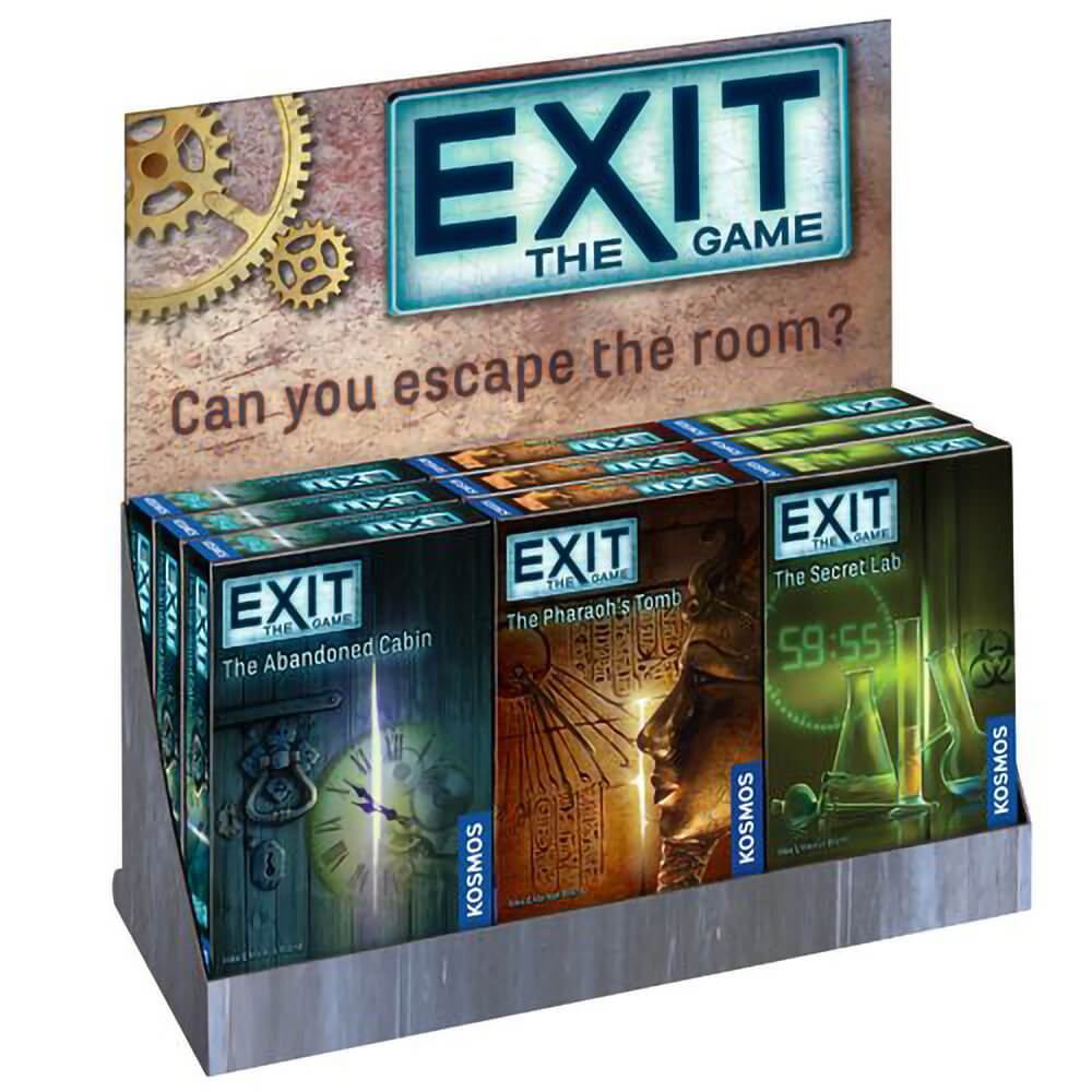 Thames and Kosmos EXIT Counter POP Display (FILLED with 10 game assortment)