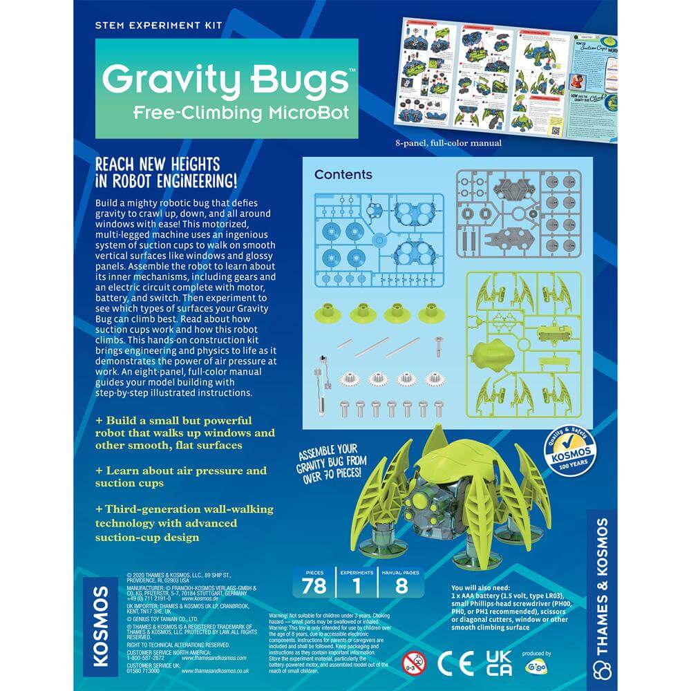 Thames and Kosmos Gravity Bugs Free-Climbing MicroBot
