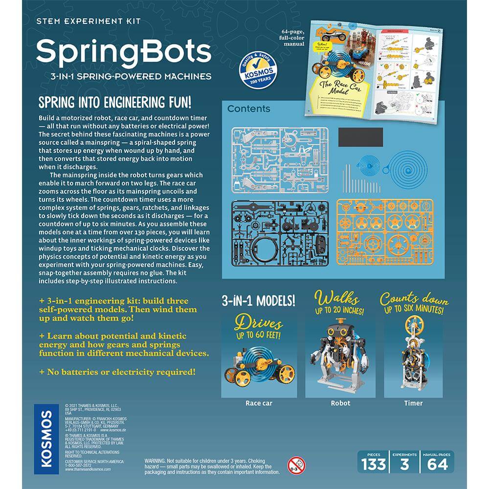 Thames and Kosmos SpringBots 3-in-1 Spring-Powered Machines