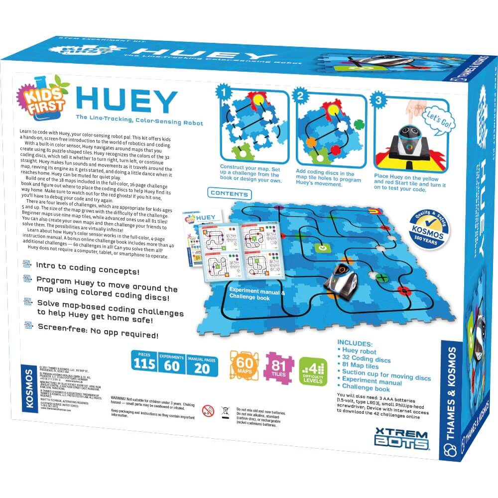 Thames & Kosmos Kids First Huey The Line-Tracking, Color-Sensing Robot Science Set