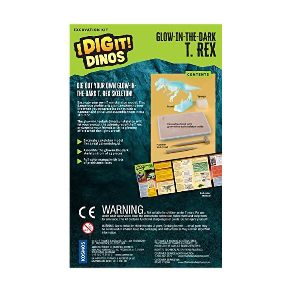 Thames and Kosmos I Dig It! Dinos - Glow-in-the-Dark T. Rex Excavation Kit
