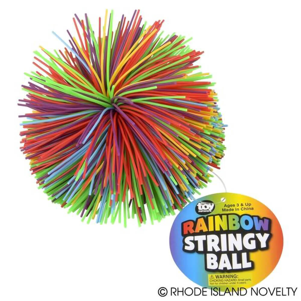 The Toy Network 3.5" Rainbow Stringy Ball