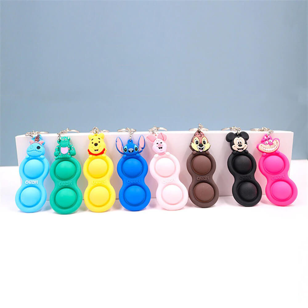 ThinkKool Cartoon Dimplee Keychain Pop Fidget Toy (colors and styles may vary)