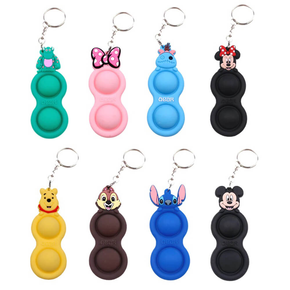 ThinkKool Cartoon Dimplee Keychain Pop Fidget Toy (colors and styles may vary)