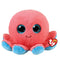 Ty Beanie Boos Sheldon the Coral Octopus 6" Plush