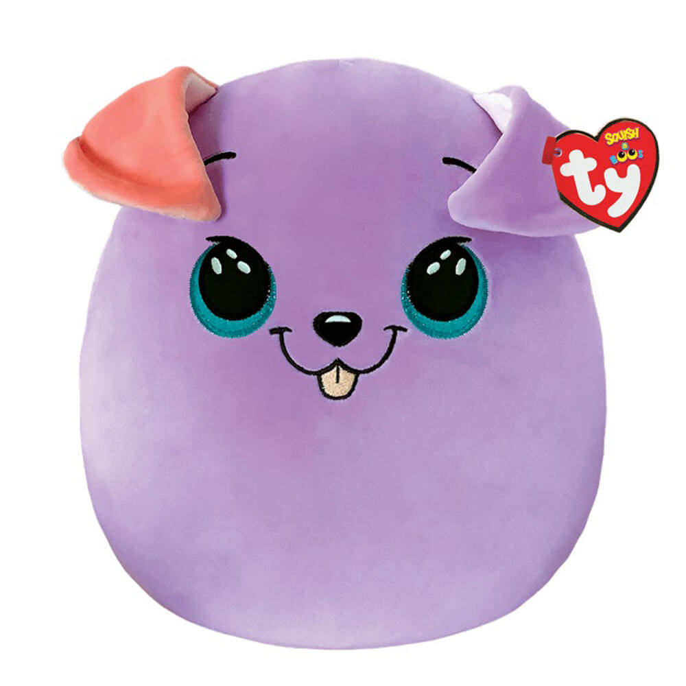 Ty Squishy Beanies Bitsy the Purple Dog 10" Squish Plush