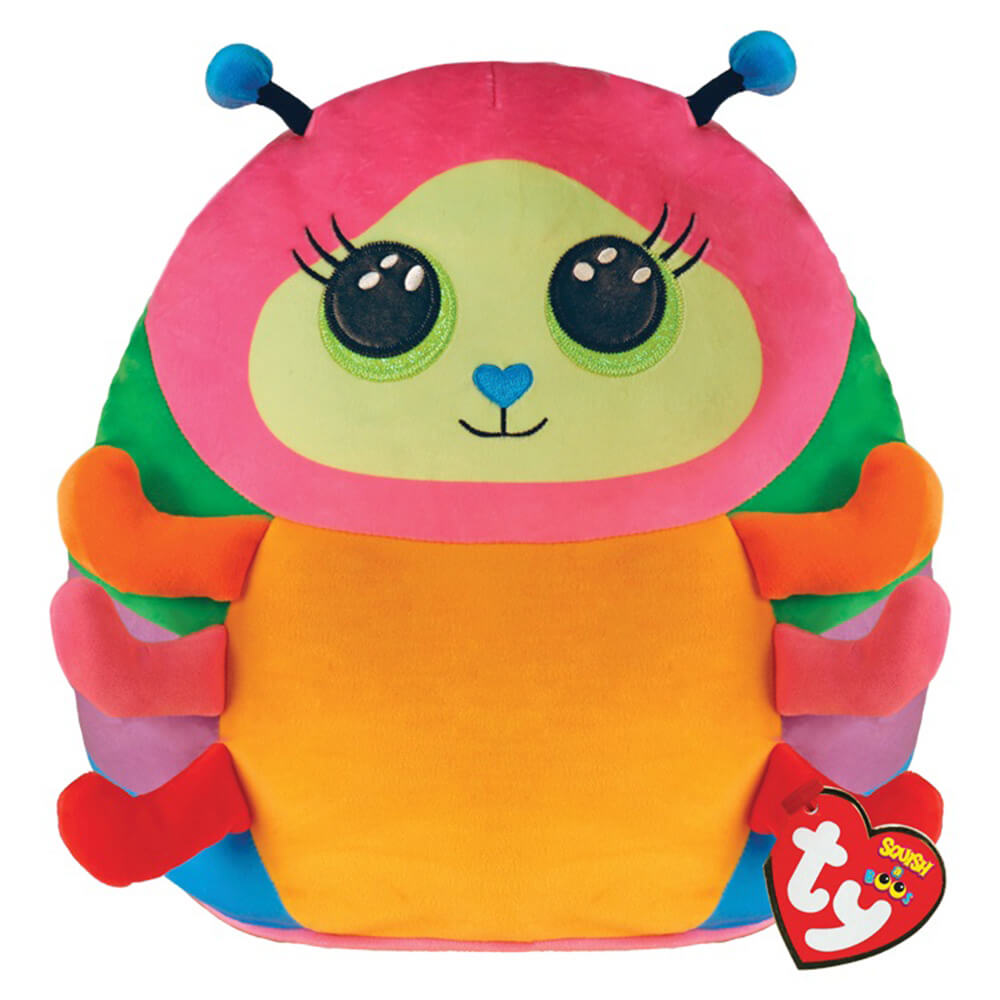 Ty Squishy Beanies Nessa the Multicolored Caterpillar 14" Squish Plush